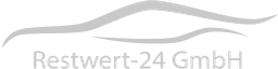 Das Bild zeigt das Logo der Restwert-24 GmbH. Es kombiniert eine stilisierte Fahrzeugkontur mit dem Schriftzug des Unternehmens. Das Design unterstreicht den Fokus von Restwert-24 auf die Fahrzeugbewertung und die Restwertanalyse. Der elegante, moderne Stil des Logos spiegelt die Professionalität des Unternehmens wider, das sich auf den Bereich der Fahrzeugbewertung und -verwertung spezialisiert hat.