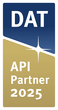 Logo des DAT API Partner 2025 in Gold – Auszeichnung der DAT Deutschland für zertifizierte Schnittstellenpartner.